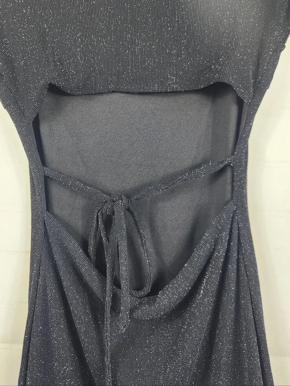 Hello Molly Bring Me To The Sky Metallic Black Shimmer Mini Dress Size S